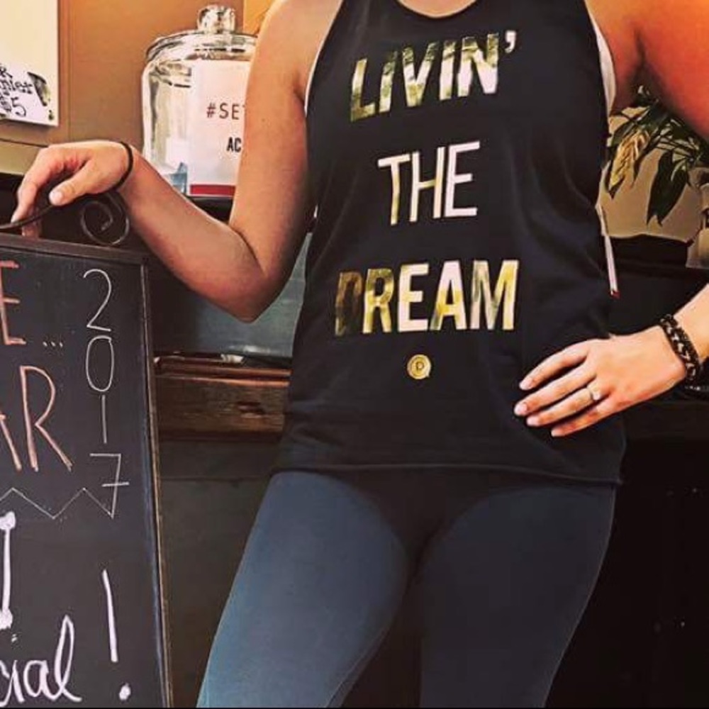 EUC Pure Barre Living the Dream Tank - Black Sz M